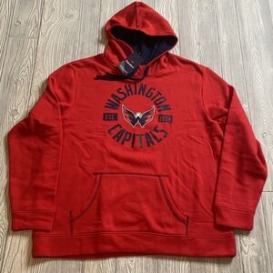 Fanatics Washington Capitals Logo Pullover Hoodie Men’s XXL Red NWT
